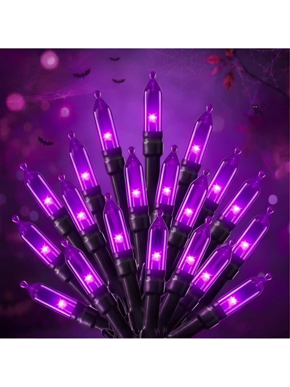 39FT Purple Halloween Lights, 100 LED Outdoor Halloween Mini String Lights